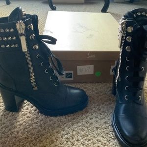 Christian Louboutin Black Combat Boots new with box